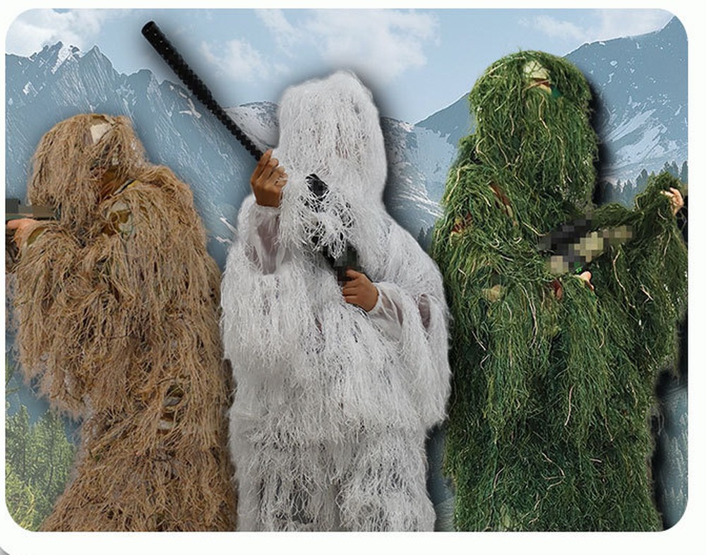 3D ghillie suits and camouflage ponchos